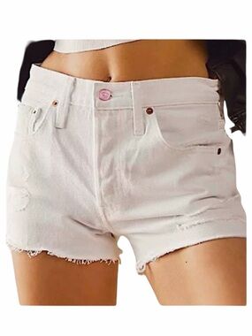 Levi’s Shorts, 501, Distressed White w/ Pink Accents. W24